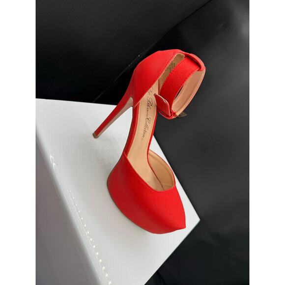 De Blossom Collection Red Leather 6”Stiletto Heals Size 8W - Picture 3 of 14
